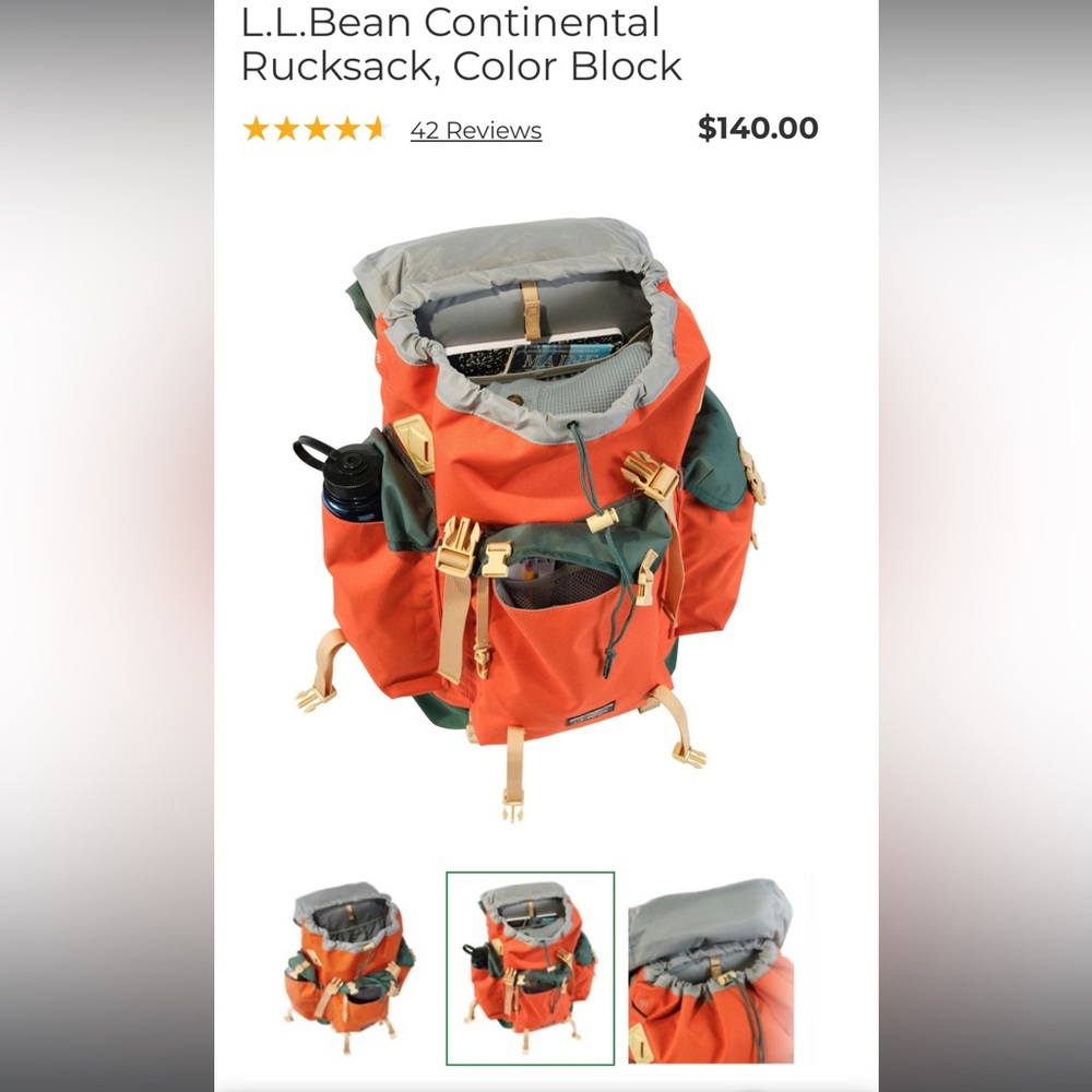 L.L.Bean Continental Rucksack, Color Block - Picture 8 of 10